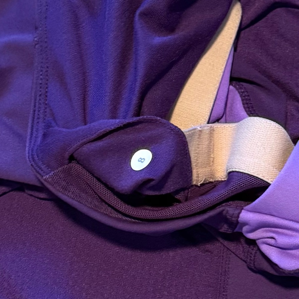 Lululemon Push Your Limits Tank Purple Color Block Cross Back Size 8 - Picture 7 of 9